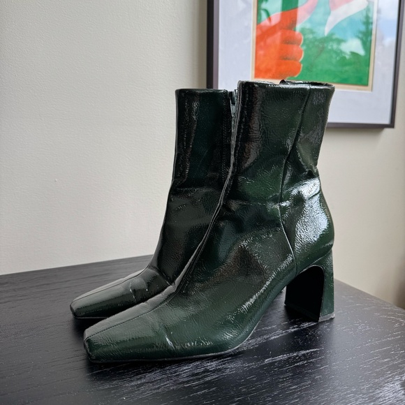 Green Patent Leather Boots - Picture 1 of 2